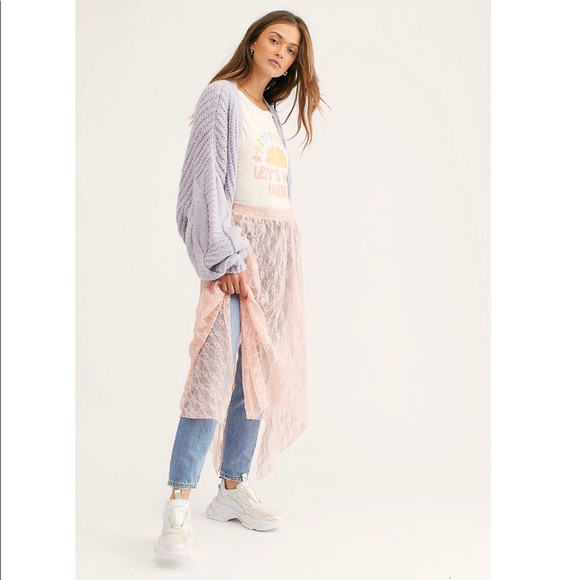 Free People Skirts Free People Midi Lace Half Slip Sheer Skirt